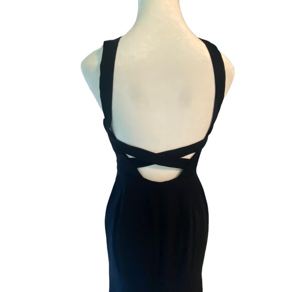Dessy Collections 3039 Long dress Size 2 Midnight navy blue NWT Formal Crepe - Picture 8 of 12